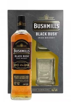 Whiskey Irlande Blend Bushmills Black Bush Caviste Ed. 43% 70cl Coffret 2 Verres