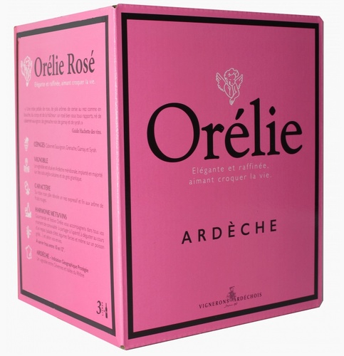 BIB 3 L IGP ARDECHE ROSE LE CUBE ORELIE GAMAY/SYRAH/GRENACHE