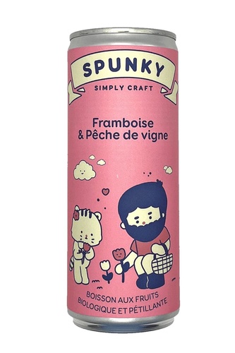 BOISS. PET SPUNKY FRAMB PECHE 25CL BIO
