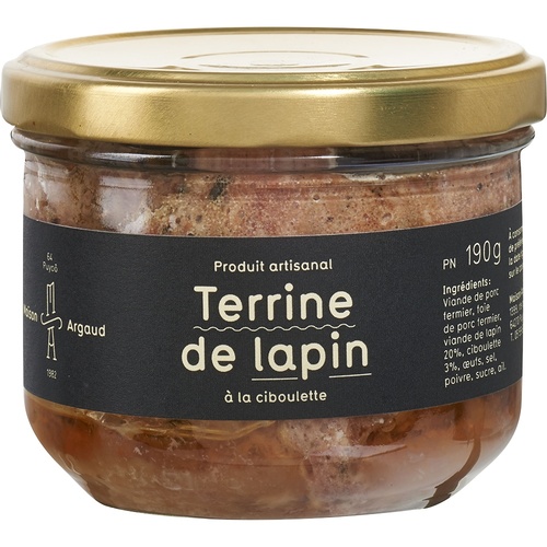 MAISON ARGAUD TERRINE DE LAPIN A LA CIBOULETTE BOCAL 190g